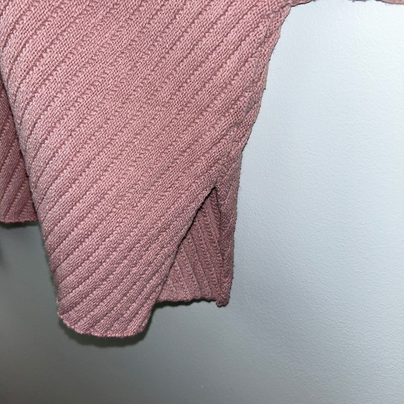 Free People Pink I Can’t Wait Cropped Cuff Oversized Sweater Rose Pink Women's L - Picture 8 of 15